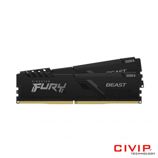 RAM PC Kingston Fury Beast 16GB (2 x 8GB) DDR4 3200MHz (KF432C16BBK2/16)