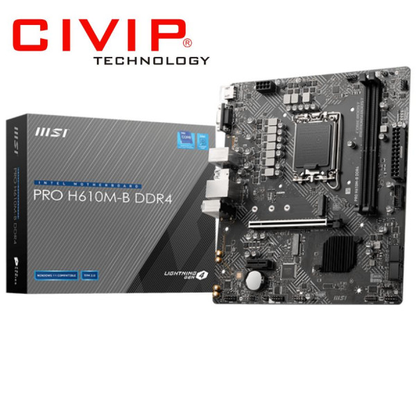 Mainboard MSI PRO H610M-B DDR4 (Chipset B610, CPU Intel LGA1700, Ram DDR4, VGA + HDMI, mATX)