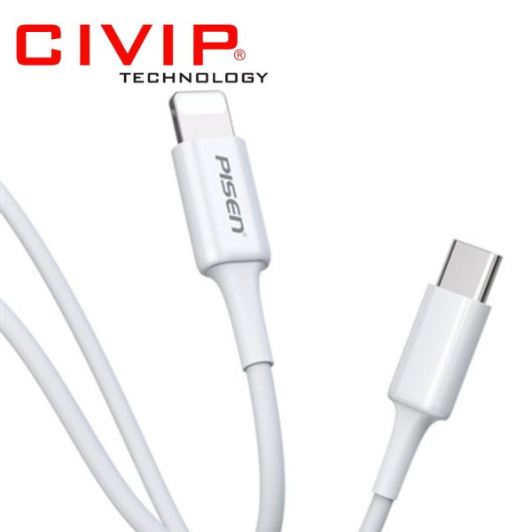 Cáp Sạc Pisen Type C to Lightning 3A 1M CL-PD-1000 Trắng