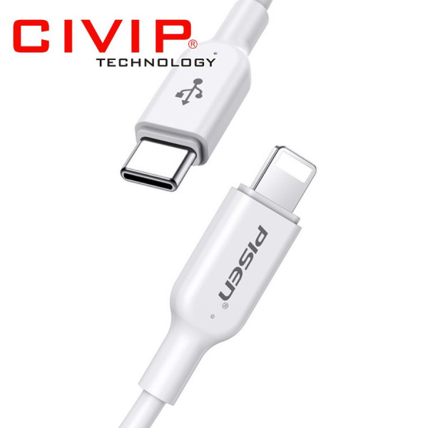 Cáp Sạc Pisen Type C to Lightning 3A 1M CL-PD-1000 Trắng