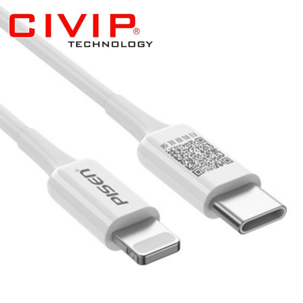 Cáp Sạc Pisen Type C to Lightning 3A 1M CL-PD-1000 Trắng