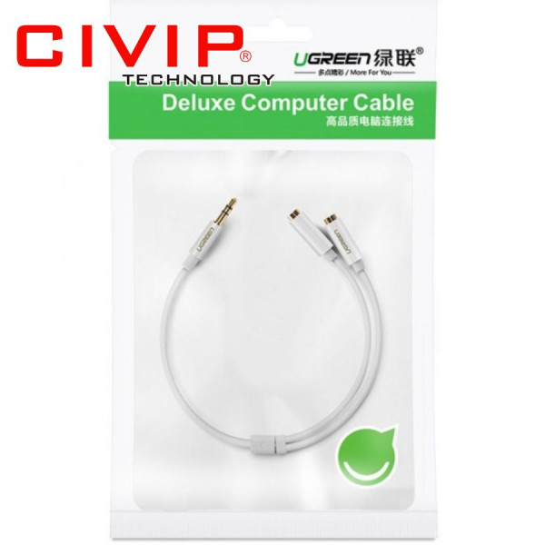 Cáp chia 2 cổng Audio 3.5mm dài 20cm Ugreen 10739