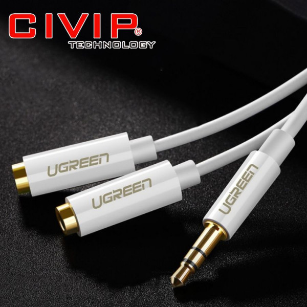 Cáp chia 2 cổng Audio 3.5mm dài 20cm Ugreen 10739