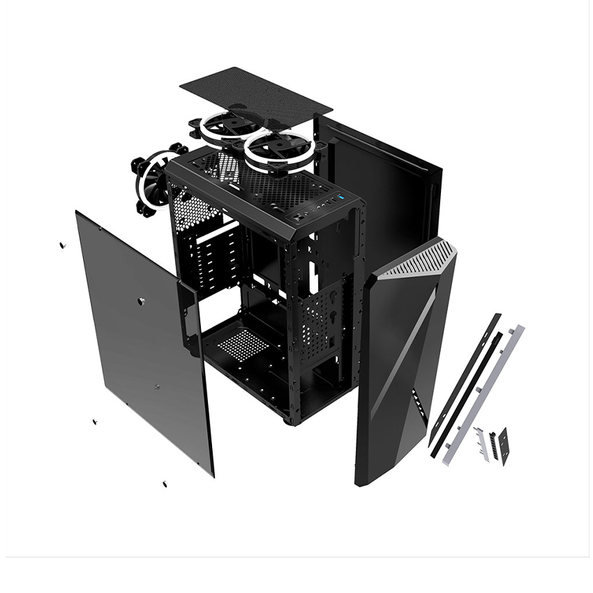 Case Jetek G9311 (Mid Tower/Màu Đen/Led RGB)