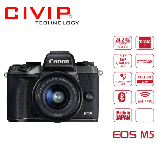 Máy ảnh Canon EOS M5 Kit (EF-M15-45 IS STM)