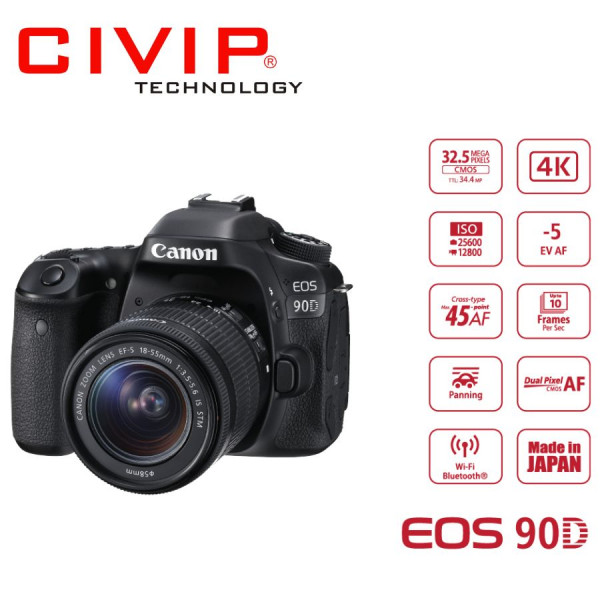 Máy ảnh Canon EOS 90D kit 18-55mm
