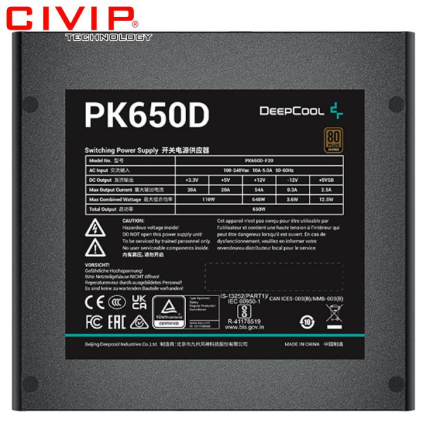 Nguồn Máy Tính DEEPCOOL PK650D