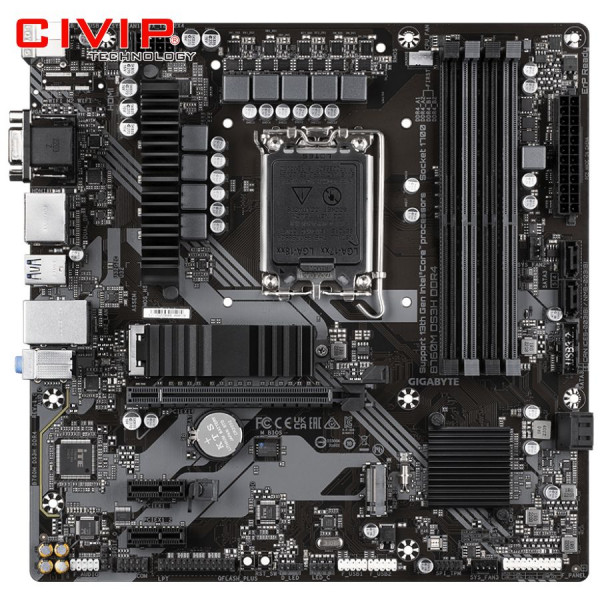 Mainboard Gigabyte B760M DS3H DDR4 (Chipset B760, Socket Intel LGA1700, DDR4, DP / HDMI / VGA, mATX)