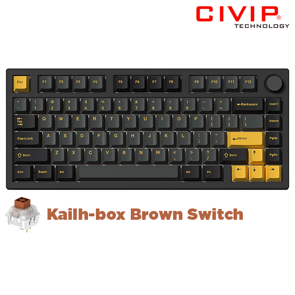Bàn phím cơ GP75 Black Polar Night, Kailh Box Brown Switch