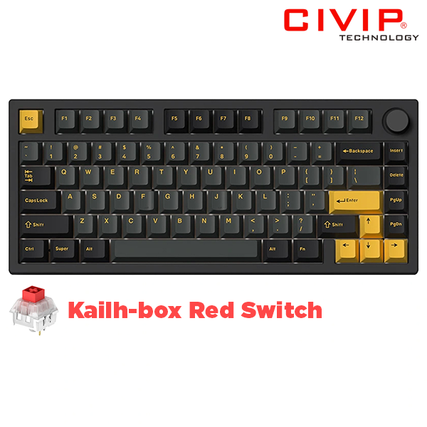 Bàn phím cơ GP75 Black Polar Night, Kailh Box Red Switch
