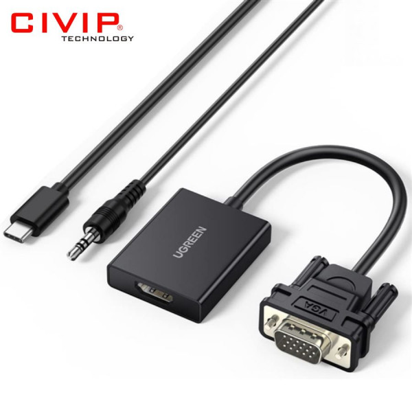 Cáp chuyển VGA sang HDMI + Audio 25cm Ugreen 50945
