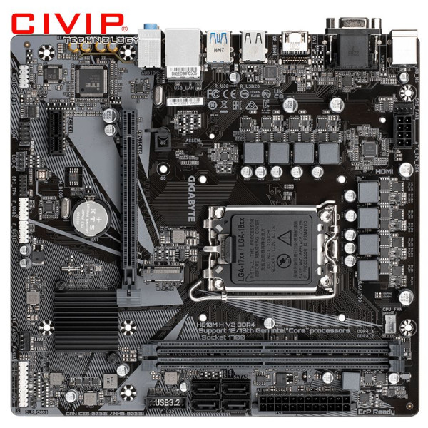 Mainboard Gigabyte H610M H V2 DDR4 (Chipset H610, CPU Intel LGA 1700, Ram DDR4, VGA / HDMI)