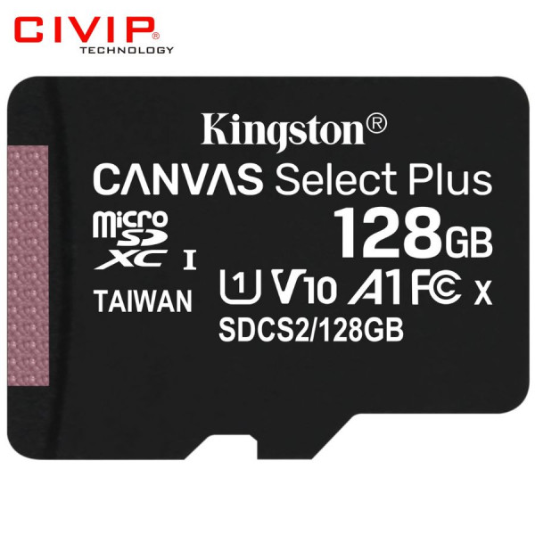 Thẻ nhớ Kingston 128Gb micSD Select Pls 100R C10 - SDCS2/128GBSP