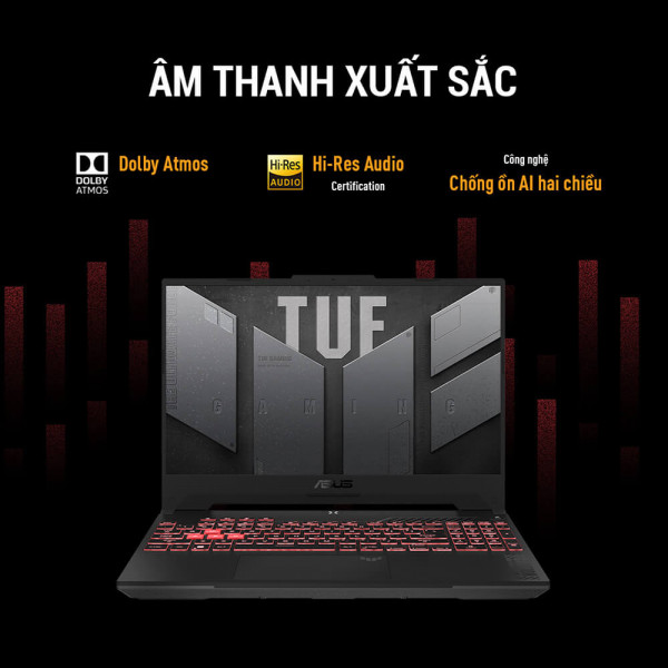 Laptop ASUS TUF Gaming A15 FA507XI-LP420W  (Ryzen™ 9 7940HS/ 8GB/ 512GB/ RTX™ 4070 8GB/ 15.6-inch FHD 144Hz/ Win 11/ Jaeger Gray)