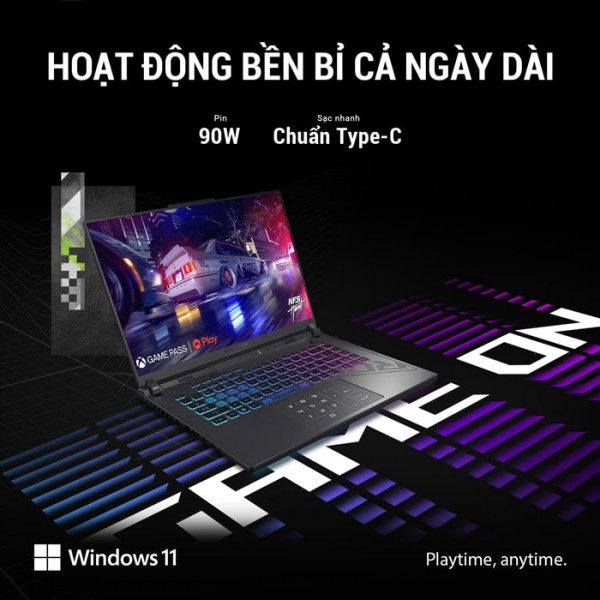 Laptop Asus ROG Strix G16 G614JV-N4455W (Intel® Core™ i7-13650HX/ 16GB/ 512GB/ RTX 4060 8GB/ 16 inch QHD+/ Win 11/ Xám)