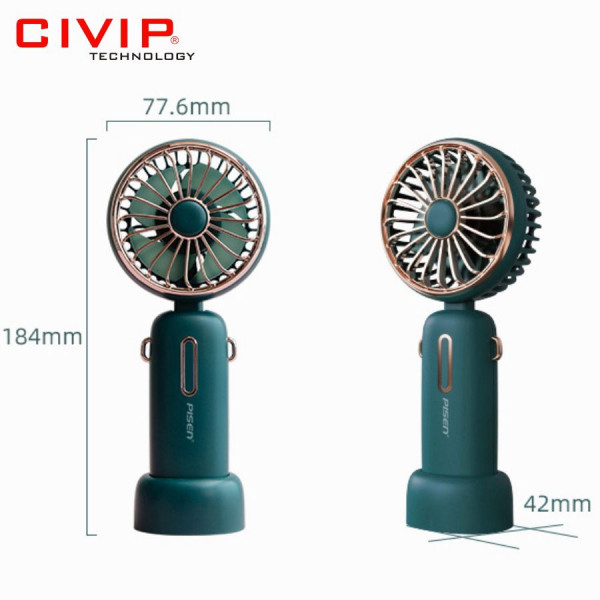 Quạt không dây Pisen Handheld Small Fan HJ-F09 Green