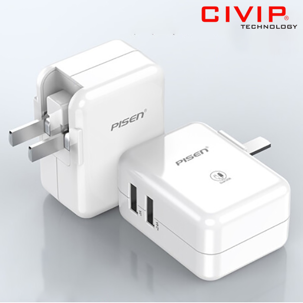 Củ Sạc PISEN Dual USB iPad Charger (1A/2.4A) TS-C070