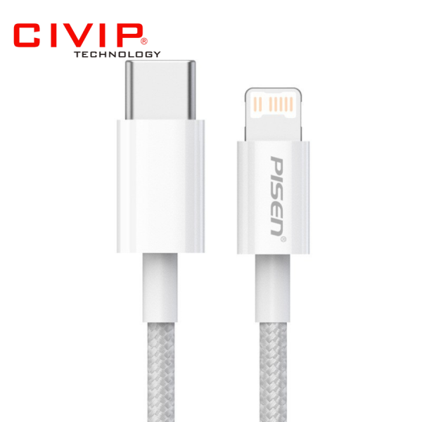 Cáp sạc điện thoại PISEN Quick PD 20W 1,2M (Type C To Lightning) (ZY-CL-PD01-1200)