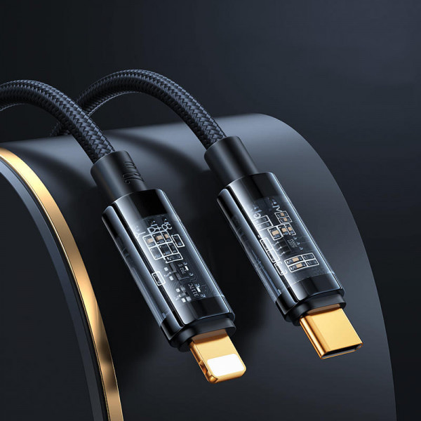 Cáp sạc điện thoại PISEN Quick PD 1,2M ice Crystal Explorer (Type C to Lightning) (QC-TC01-1200) Đen