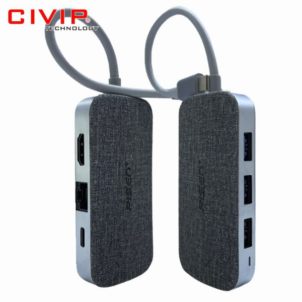 Bộ chuyển PISEN Type C 8 trong 1 (LS-RDK- DS06)