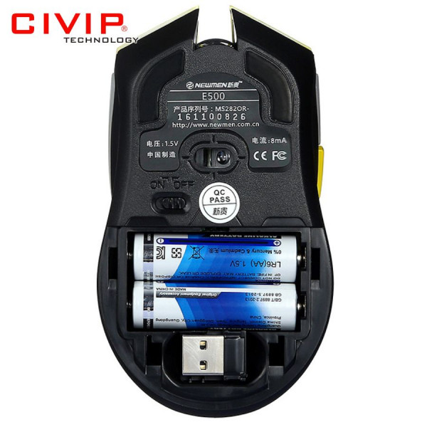 Chuột không dây NEWMEN E500 Đen