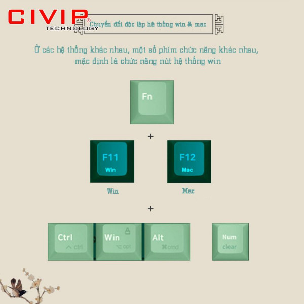 Bàn phím cơ không dây NEWMEN Dual Mode GM1000 Spring - KailhBox Red Switch