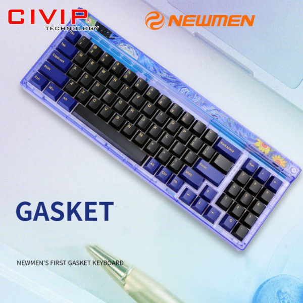 Bàn phím cơ không dây NEWMEN Dual Mode Gasket GM780 Starry - Starry Sky