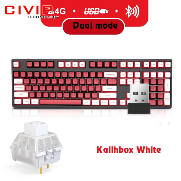 Bàn phím cơ không dây NEWMEN Dual Mode GM1080 - Kailhbox White Switch