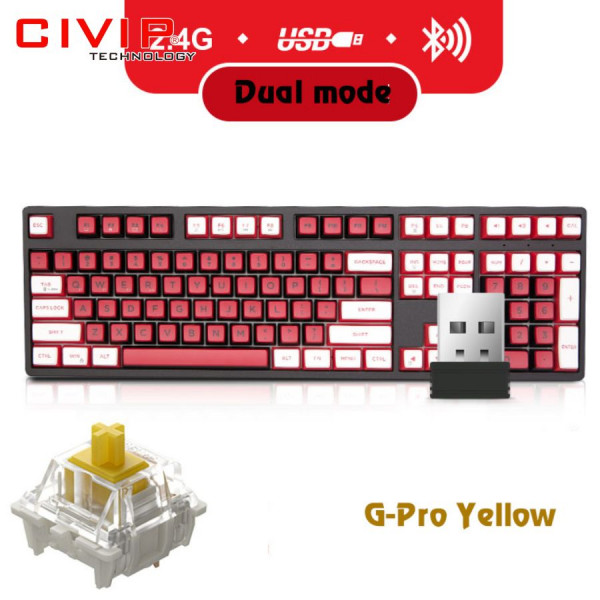 Bàn phím cơ không dây NEWMEN Dual Mode GM1080 - G-pro Yellow Switch