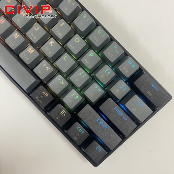 Bàn phím cơ không dây NEWMEN Dual Mode GM610 Grey - Switch Blue