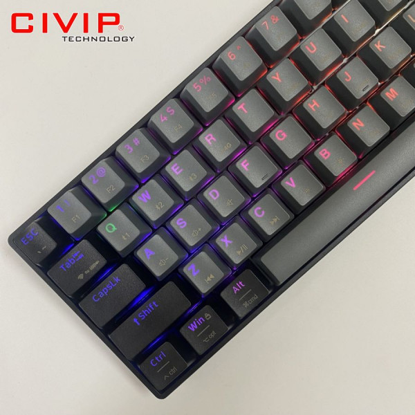 Bàn phím cơ không dây NEWMEN Dual Mode GM610 Grey - Switch Blue