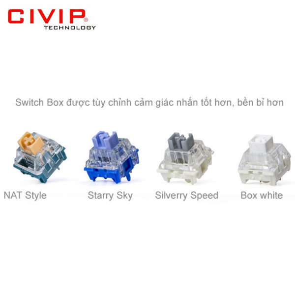 Bàn phím cơ không dây NEWMEN Dual Mode Gasket GM980 Starry - Starry Sky Switch