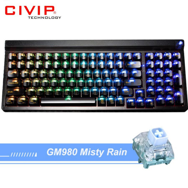 Bàn phím cơ không dây NEWMEN Dual Mode Gasket GM980 Misty Rain - Black Star