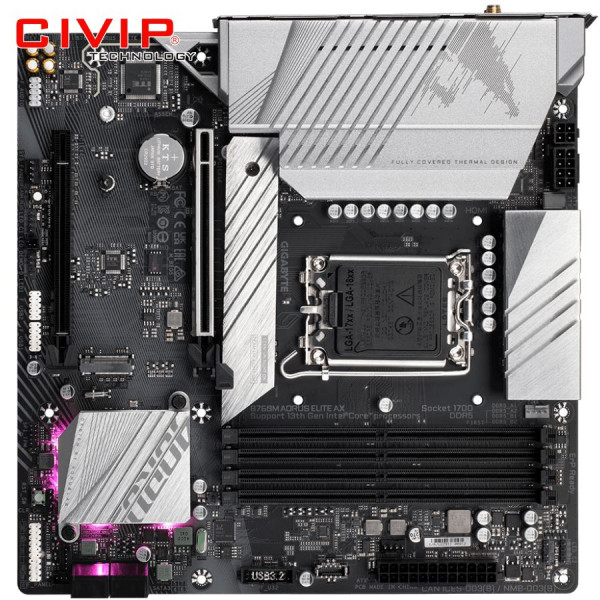 Bo mạch chủ Mainboard GIGABYTE B760M AORUS ELITE AX DDR5 (Chipset B760, Socket Intel LGA1700, DDR5, DP / HDMI, mATX)