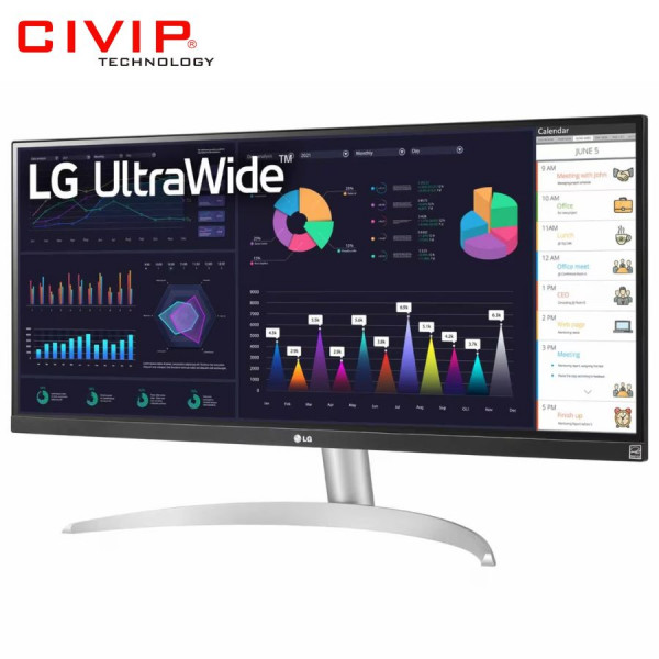 Màn hình LCD LG 29WQ600-W 29 inch  (FHD 2560x1080, IPS 21:9, 250 cd/m², sRGB 99%, 5ms, 100Hz, HDMI / DP / Type C)