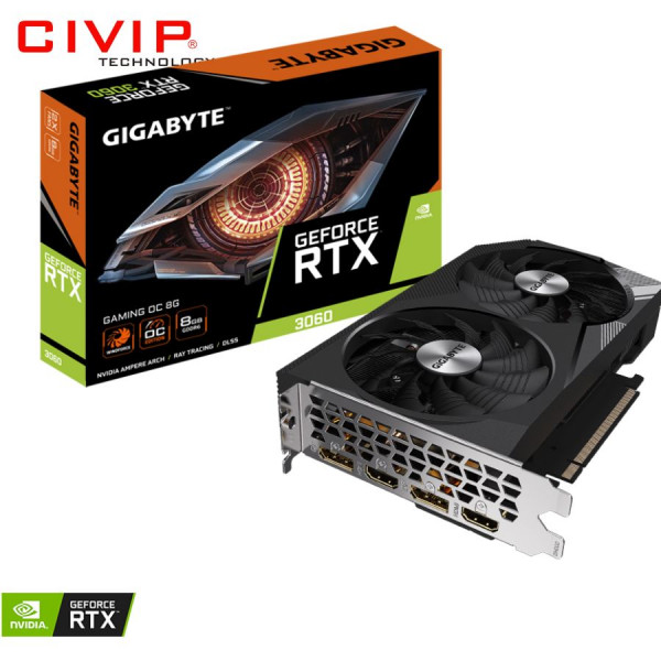 Card màn hình VGA Gigabyte GV-N3060 GAMING OC 8GB (N3060GAMING OC - 8GD)