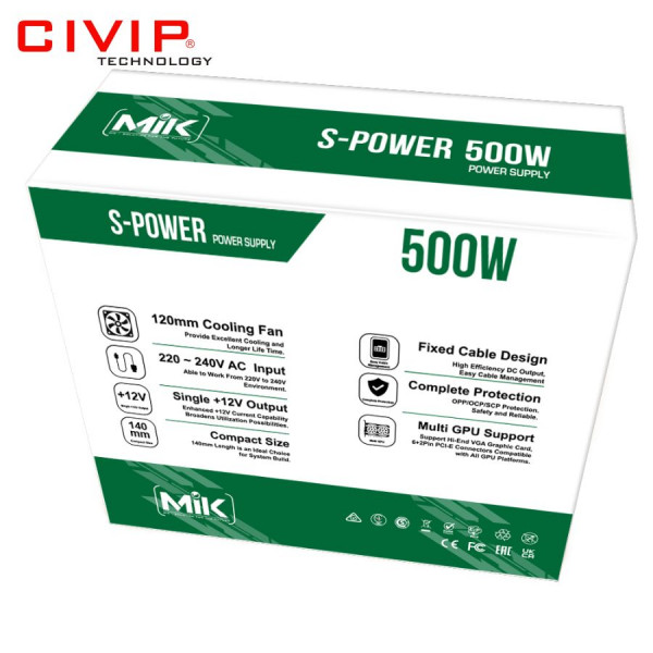 Nguồn máy tính Mik SPOWER 500W