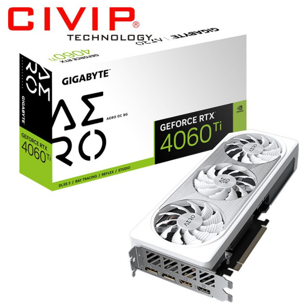 Card màn hình Gigabyte GeForce RTX™ 4060 Ti AERO OC 8G (GV-N406TAERO OC-8GD)