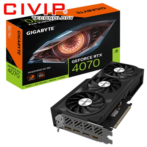 Card màn hình Gigabyte GeForce RTX™ 4070 WINDFORCE OC 12G (GV-N4070WF3OC-12GD)