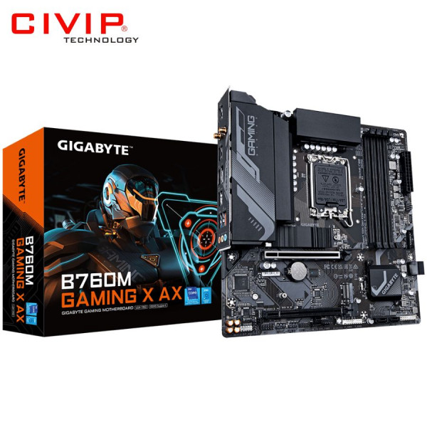 Mainboard GIGABYTE B760M GAMING X AX DDR5 (Chipset B760, Socket Intel LGA1700, DDR5, DP / HDMI, mATX)