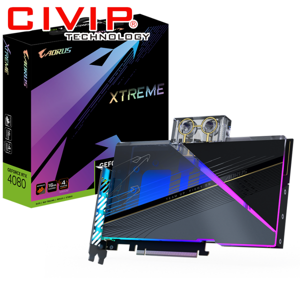 Card màn hình Gigabyte AORUS GeForce RTX™ 4080 16GB XTREME WATERFORCE WB (GV-N4080AORUSX WB-16GD)