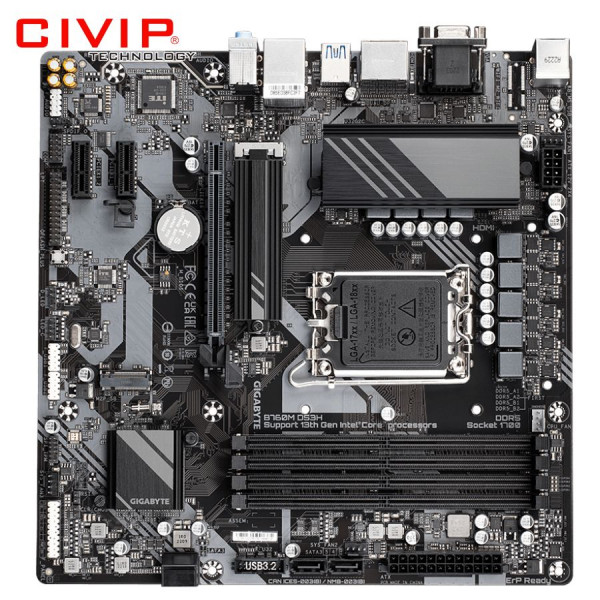 Mainboard GIGABYTE B760M DS3H DDR5 (Chipset B760, Socket Intel LGA1700, DDR5, DP / HDMI / VGA, mATX)