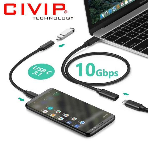 Cáp USB Type C 3.1 nối dài 1M chính hãng Ugreen 10387