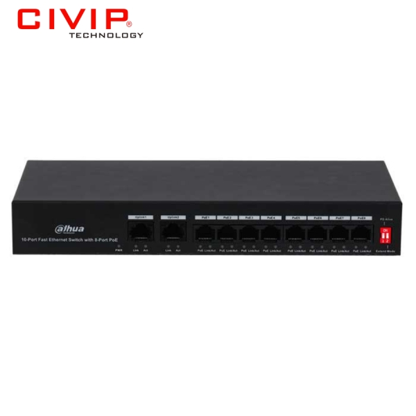 Switch Dahua POE 8 cổng DH-PFS3010-8ET-65