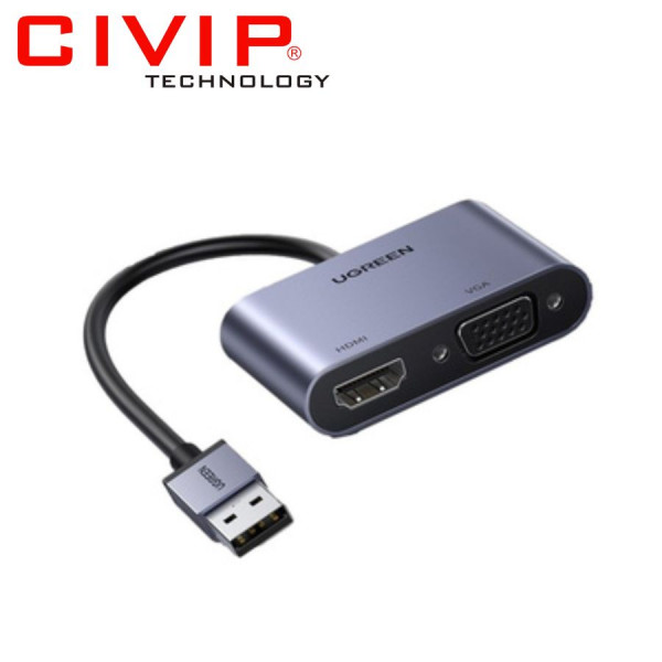Bộ chuyển đổi USB 3.0 sang HDMI+VGA Ugreen - 20518