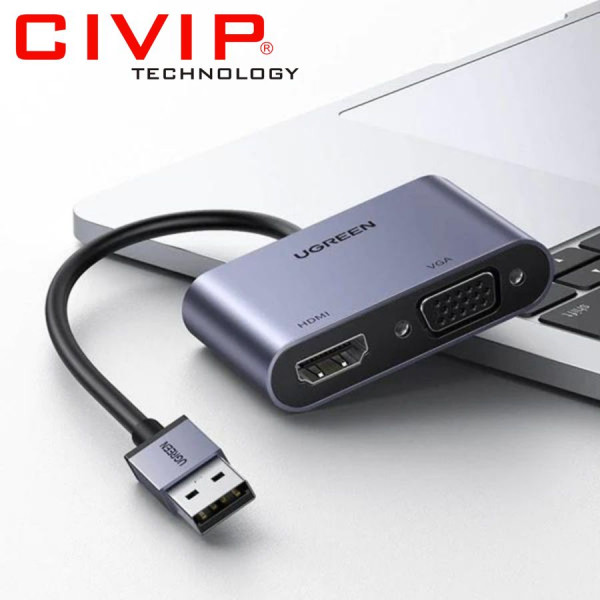 Bộ chuyển đổi USB 3.0 sang HDMI+VGA Ugreen - 20518