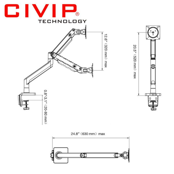 Giá treo màn hình máy tính đa năng G45 (22 - 40 Inch)