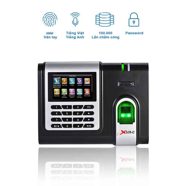 Máy chấm công vân tay và Thẻ cảm ứng ZKTeco X-628C