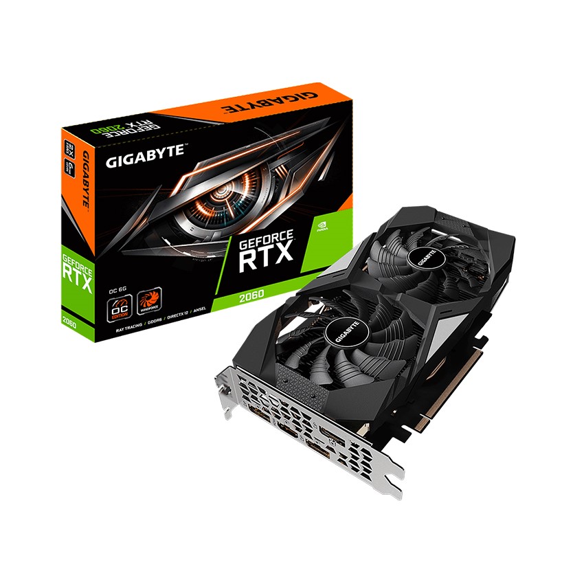 Card màn hình GIGABYTE RTX 2060 OC-6G (6GB GDDR6/192-bit/DVI+HDMI+DP)