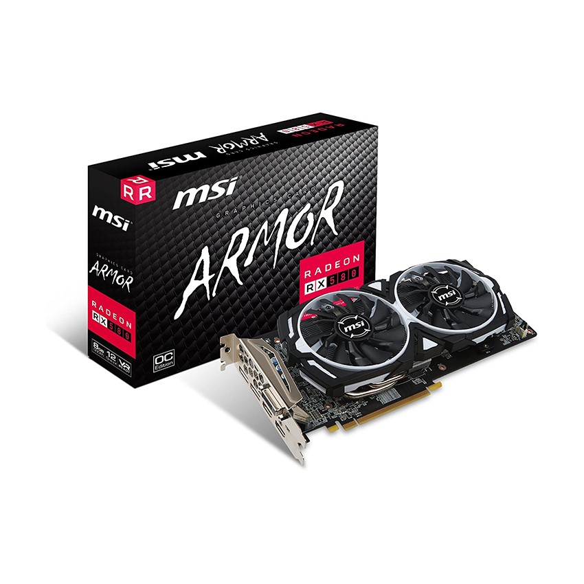 Card màn hình MSI RX 580 ARMOR 8G OC (8GB GDDR5/256-bit/DVI+HDMI+DP)